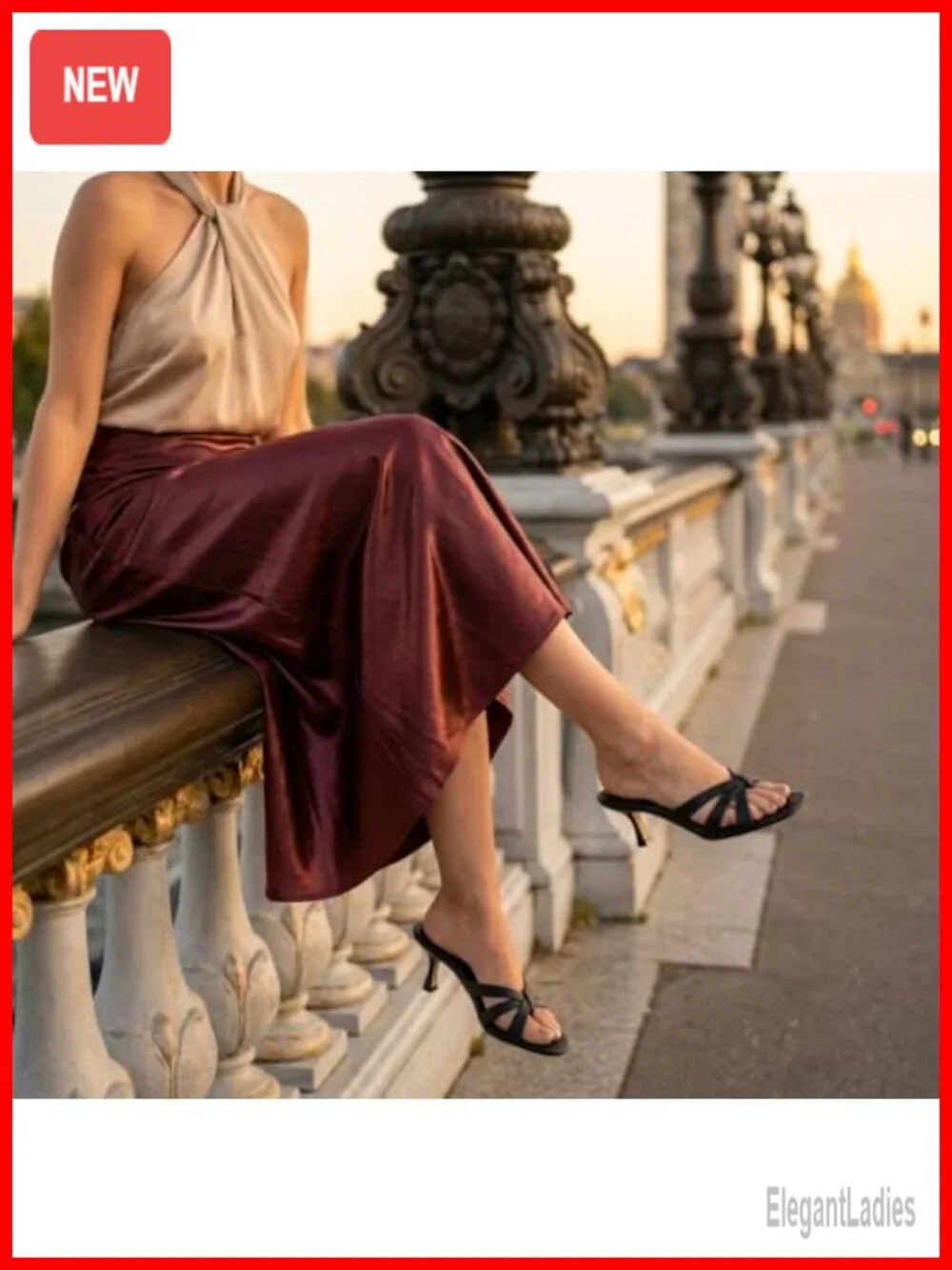 Strappy Kitten Heel Sandals Open Toe Ankle Strap Slip On Dressy Casual